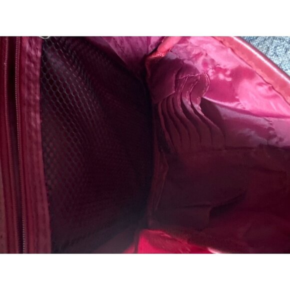 Buxton Red Leather Sling Bag Adjustable Boho Retro 70s 90s Festival Travel Soft - Picture 7 of 14